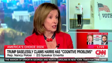 Pelosi Snaps At Jake Tapper For Question On Kamala's 'Cognitive Problems'