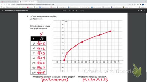 IM2 Alg 1 Trad. 11.1 Simplifying Radicals Application