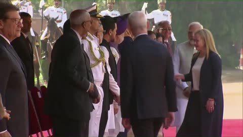 PM Modi and PM of Italy at Rashtrapati Bhavan