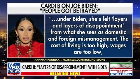 Fox News - Rapper Cardi B won't endorse Biden in 2024 'People got betrayed'