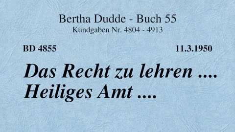 BD 4855 - DAS RECHT ZU LEHREN .... HEILIGES AMT ....