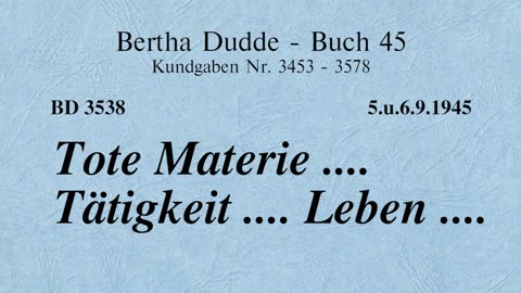 BD 3538 - TOTE MATERIE .... TÄTIGKEIT .... LEBEN ....