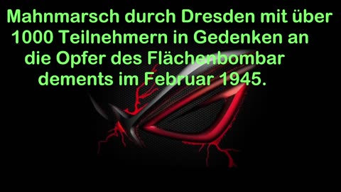 Mahnmarsch durch Dresden mit über 1000 Teilnehmern in Gedenken an die Opfer