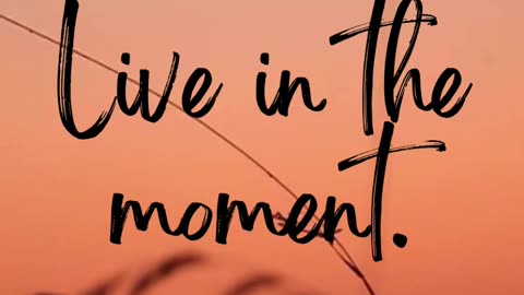 Live in the moment