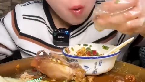 ASMR | Bone Marrow Mukbang | Braised pork legs Eating | 중국먹방/돼지다리 | 매운우골수 먹방 | 중국음식먹방 Mukbang Eating