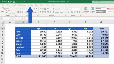 How to Show Formulas in Excel