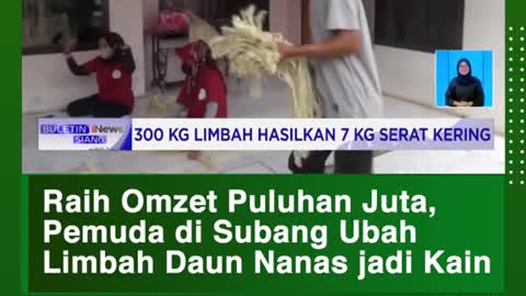 Raih Omzet Puluhan Juta,Pemuda di Subang UbahLimbah Daun Nanas jadi Kain