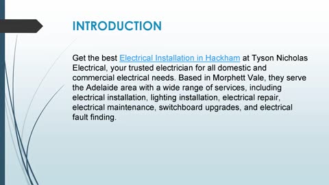 Get the best Electrical Installation in Hackham