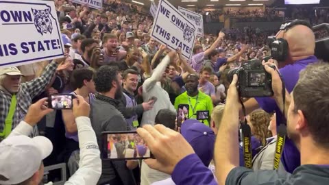 UNBELIEVABLE UPSET! KStateMBB Takes Down No. 4 Kansas! Octagon of Doom Celebration is INSANE!