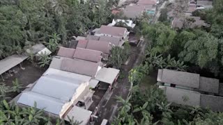 Deserted Indonesian town covered in volcanic ash