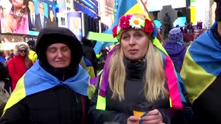 Protesters in Times Square call for peace in Ukraine