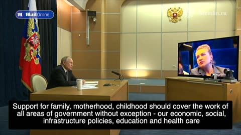 PUTIN TELLING RUSSIAN WOMAN TO HAVE 8 OR MORE CHILDREN 😎