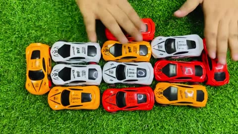 😎 Unboxing 😎Vehicles12 Set New Police Car Toys Video 😎(White, Red, Yellow)_ Gadi Wala Cartoon