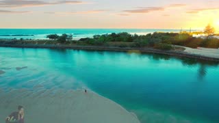 4K Drone flight - Beach Sunset