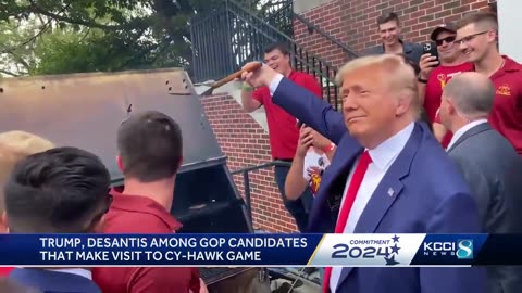 Political Showdown at Cy-Hawk Rivalry Game: Trump, DeSantis, and Presidential Candidates