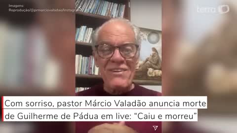 Com sorriso, pastor anuncia morte de Guilherme de Pádua em live: “Caiu e morreu”