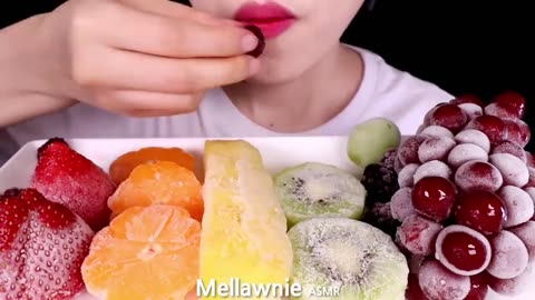 ASMR FROZEN FRUITS STRAWBERRY, GRAPE, KIWI, PINEAPPLE, BLACKBERRY etc. EATING SOUNDS MUKBANG