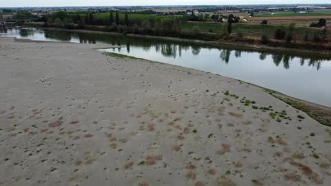 Drone shows Italy's drought-hit longest river