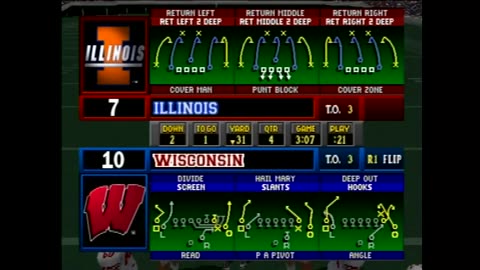 NCAA Football 99 (Ps1) Wisconsin vs Illinois Part4