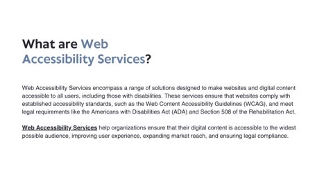 Web Accessibility Services: Ensuring Inclusive and Accessible Digital Experiences