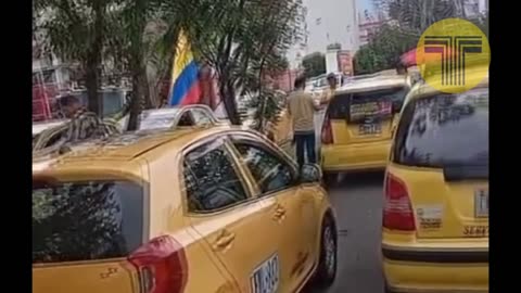 Protesta del taxi en Colombia contra el transporte ilegal