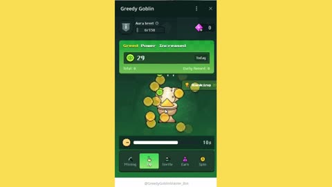 new mining mini app bot telegram greedy goblin