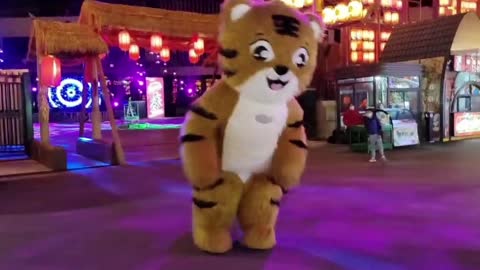 This doll tiger is dancing