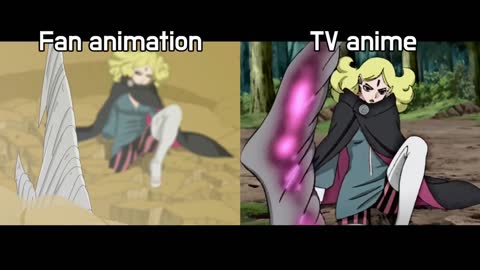 Fan animation VS Anime Boruto Episode 198 (Naruto vs Delta)