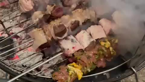 Morcoccan liver - chicken - lamb meat skewers