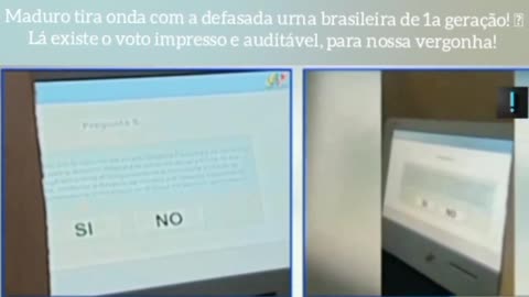 Maduro tira onda com a defasada urna brasileira de 1a geração! 🫤 Lá existe o voto impresso e auditável, para nossa vergonha!