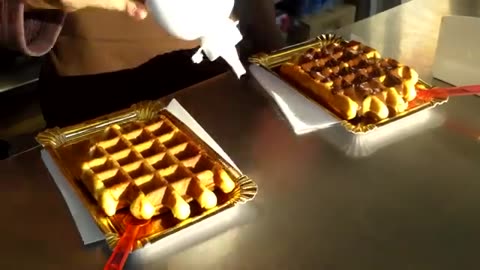 Chocolate Waffles - Free Stock Creative Commons Video