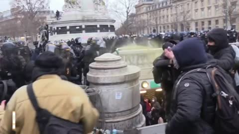 French police against its own people. Paris, France, 30.01.2021