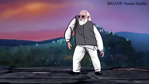 Modi Pushpa dance _ Modi Cartoon Viral Videos _ Modi as Pushpa _ Srivalli _ Allu Arjun _ PM Modi ji