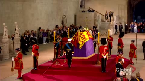 King Charles leads siblings in vigil over Queen Elizabeth's coffin in Westminster Hall