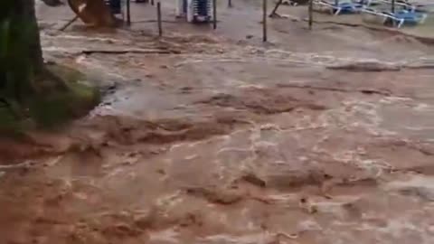 Heavy flood due to torrential rain fell in Port de Sóller of Majorca, Spain 🇪🇦 (8/15/2024)