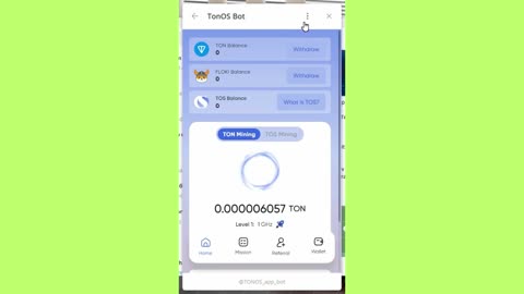 BEGIN MINING TON .FLOKI AND TOS//MINI APP TELAGRAM