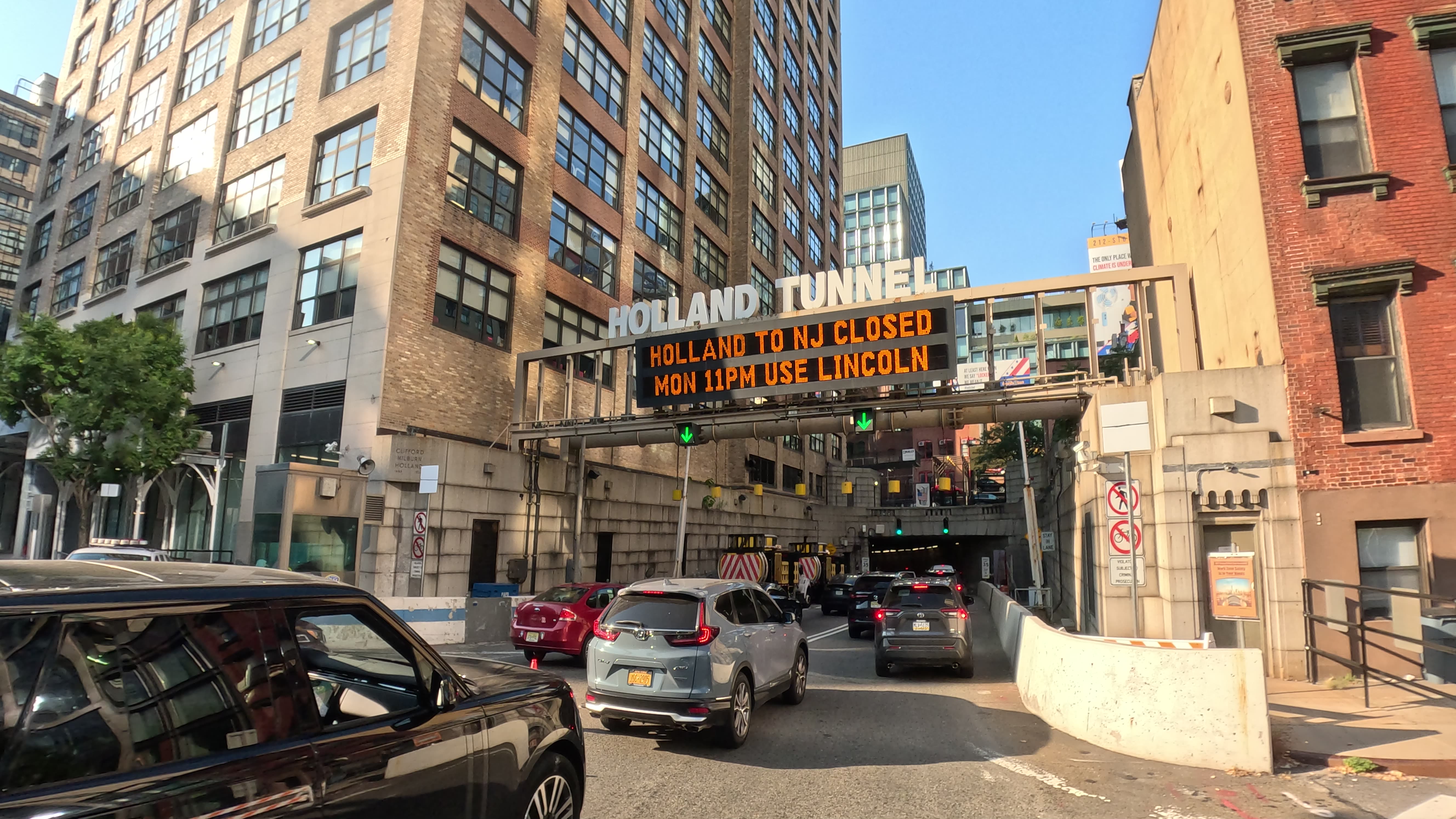 4K Driving thru from Holland Tunnel New York City NYC Manhattan to New