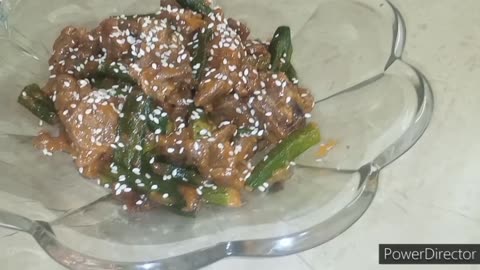 Beef stir fry with Okra/Behindi