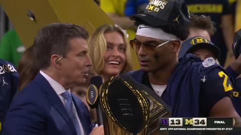 [FULL] The Michigan Wolverines HOIST the CFP National Championship Trophy | ESPN College Football