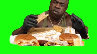 Muscular Guy Eating | Green Screen