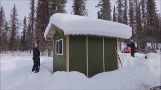 Roof Snow Removal with a Rope