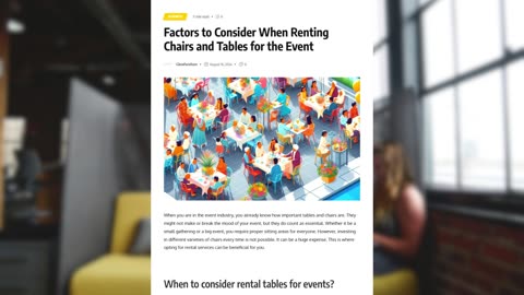 Factors to Consider When Renting Chairs and Tables for the Event