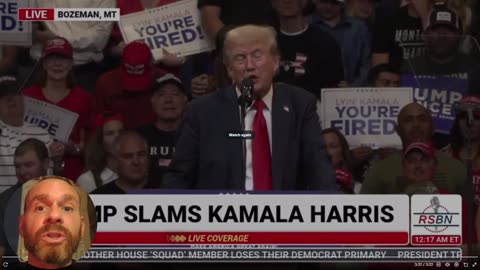 Trump plays a compilation ROASTING Kamala Harris’ word salads - 3 min clip!