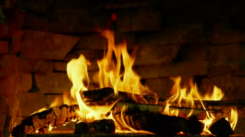 Crackling Fireplace & Burning Logs