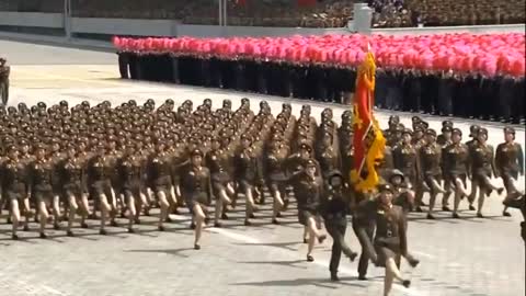 I put some Bee Gees music over North Korean marching