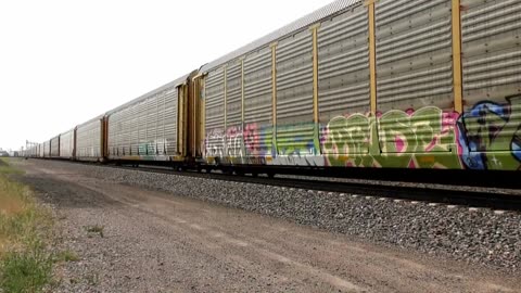 BNSF Trains Across the Colorado River at Topock, AZ