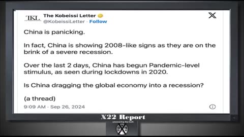 Ep. 3460a - China Showing Signs Of 2008 Recession, Stimulating Economy, Just A Matter Of Time