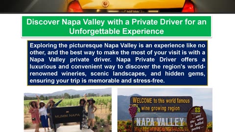 Discover Napa Valley with a Private Driver for an Unforgettable Experience