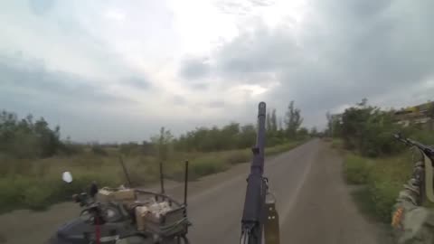 Soldiers on Quads Firing at Drones