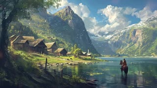 Relaxing Celtic Music Medieval Folk BGM Riverside Village 2024